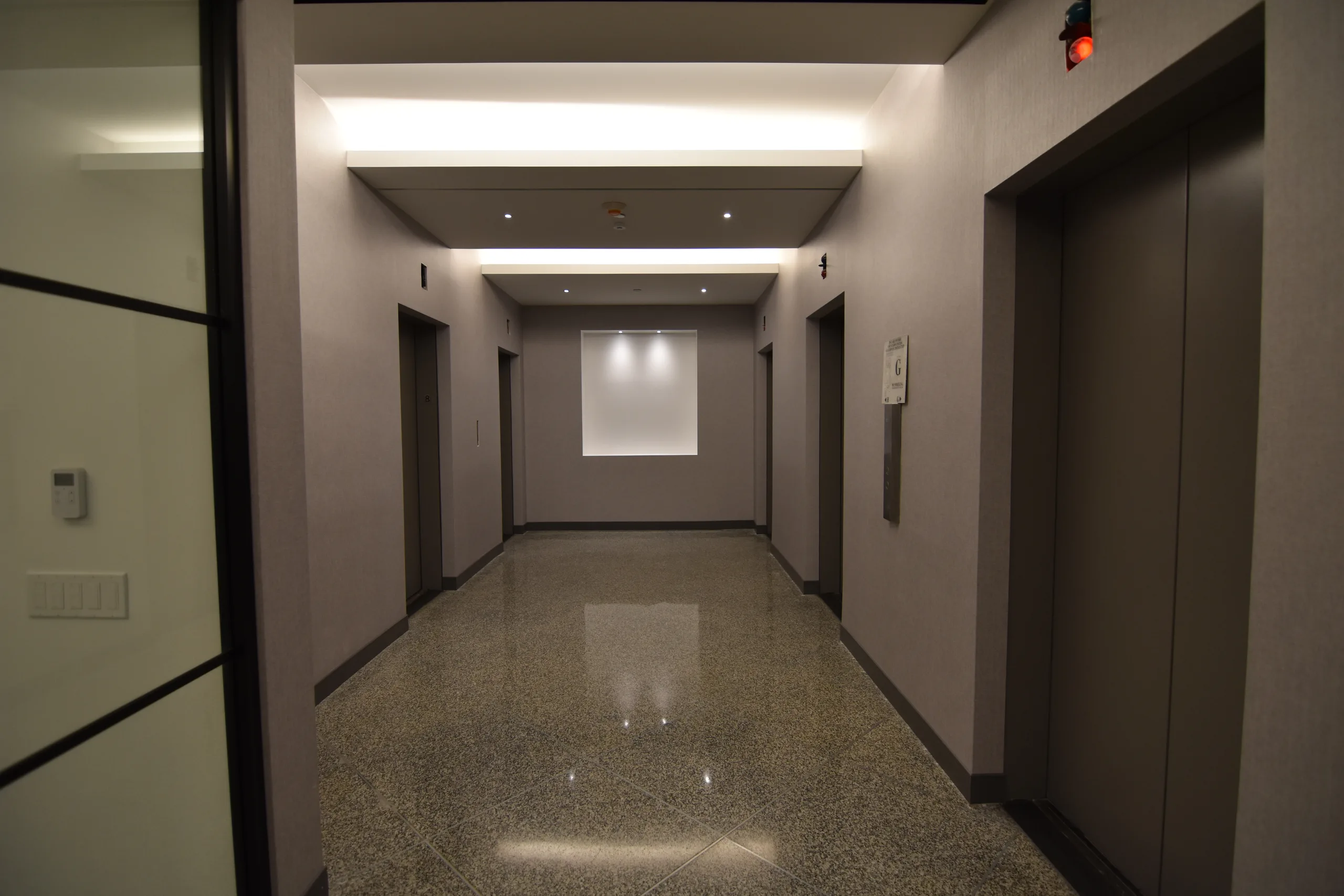 2 Wall Street commercial interior detail with glazing and restored structure